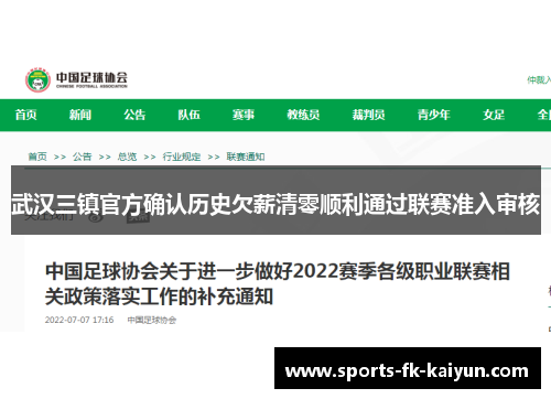 武汉三镇官方确认历史欠薪清零顺利通过联赛准入审核